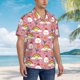 thumbnail image 3 of Balery Cartoon Chicken Camisas hawaianas de manga corta para hombre, camisas playeras de corte holgado, camisas de vacaciones con botones,Large, 3 of 7