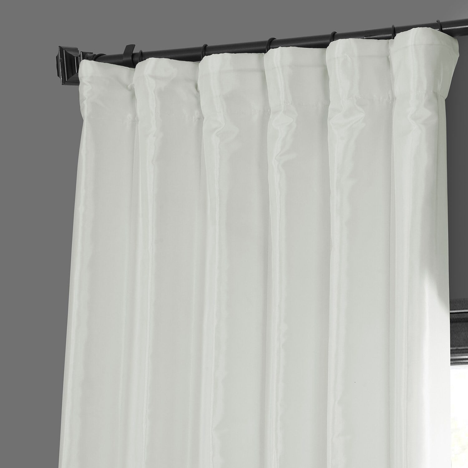 Eggshell Blackout Faux Silk Taffeta Curtain (1 Panel), Eggshell, 50W X 84L