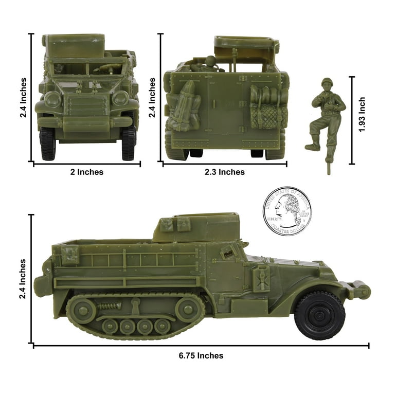 BMC CTS WW2 US M3 Halftrack - OD Green Plastic Army Men Armored