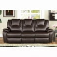 thumbnail image 4 of Dark Brown Leather Power Reclining 2PC Sofa Set with USB Port, Modern Living Room Sofa Furniture Set, 4 of 6