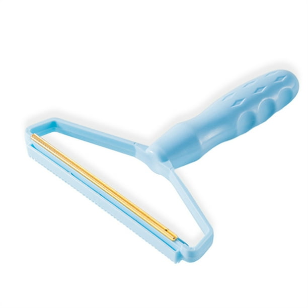 Moyic Eliminador de pelusas portátil de doble cara antioxidante tipo de mano ropa manta suéter pelusa afeitadora de tela herramientas de eliminación Suministros de limpieza para el hogar Azul Moyic HA012135-01