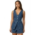 thumbnail image 3 of Women'S Denim 2 Piece Set Casual Sleeveless V Neck Jean Vest Tops and High Waist Shorts Outfit Tracksuits Blue L, 3 of 9