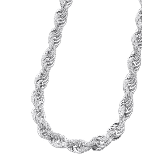 Silver Chain -  Silver Iced Out Rope Chain