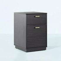 Grooved Wood 2-Drawer Vertical Filing Cabinet - Black