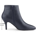 thumbnail image 4 of BLISSFUL STEP Women's Pointed Toe Zipper Stiletto Heels Ankle Boots Dark Blue 8, 4 of 7