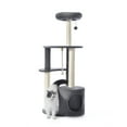 thumbnail image 2 of Vibrant Life Cat Tree, 47" Multi-Level Cat Tower with Scratching Posts and Large Platform, Gray, 2 of 9