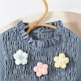 thumbnail image 6 of FAOWME Child Toddler Girls Floral 2 Piece Sets With Stripe And 3D Applique Shorts Summer Beach Short Sleeve Tops Outfits Clothes Sets Leisure O-Neck Dailywear, 6 of 6