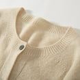 thumbnail image 4 of G Guzemor Women’s 100% Merino Wool Cardigan Sweater Crew Neck Long Sleeve Knit Casual Button Down Lightweight Tops Outwear, 4 of 7