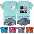 thumbnail image 1 of Fiudx Liquidación de Ofertas Flash Camiseta/Camisa Holgada Informal de Manga Corta con Estampado de Letras a Doble Cara para Mujer, 1 of 3