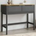 thumbnail image 1 of vidaXL Table de Console FLORO Gris 89.5x36.5x73 cm Bois Massif Pin, 1 of 5