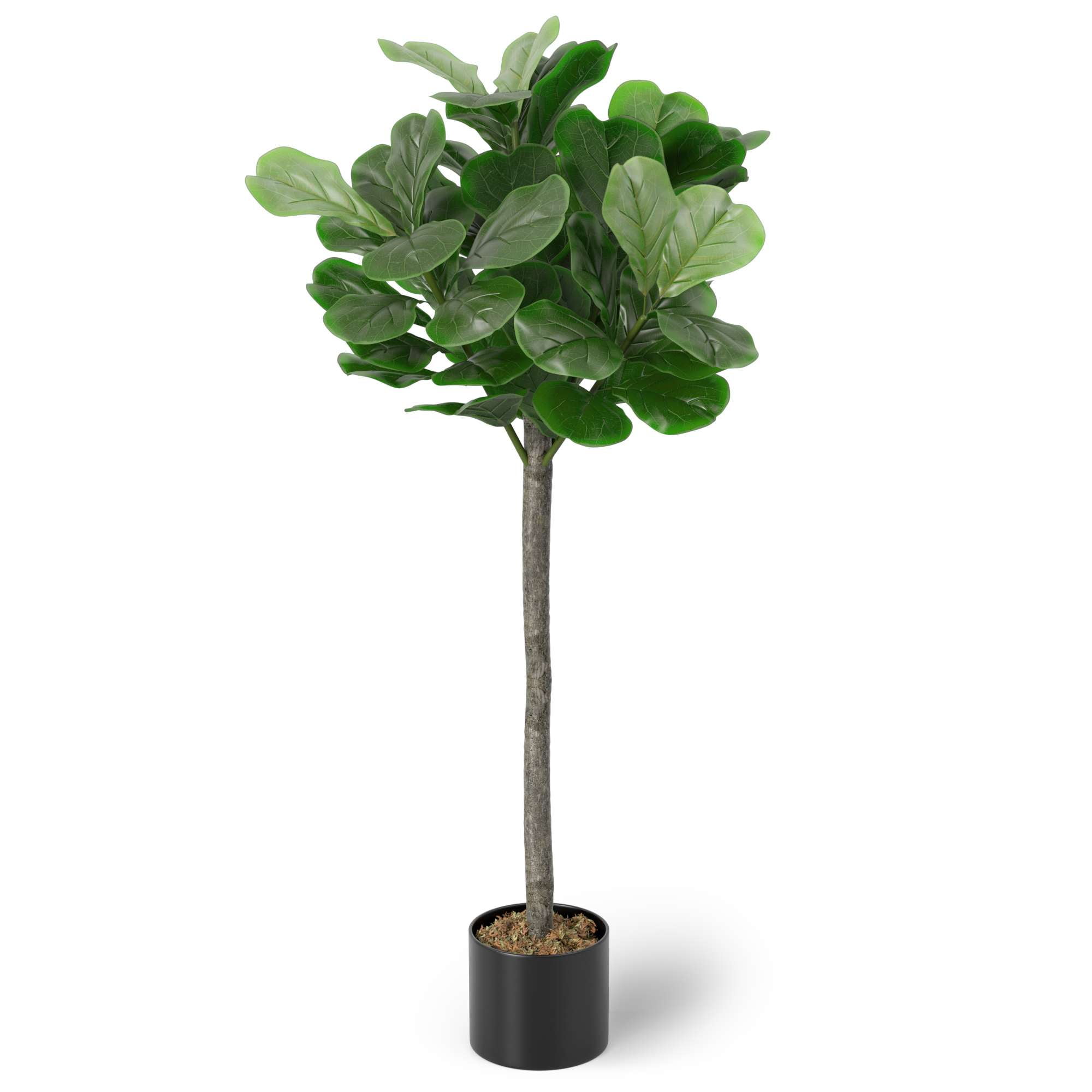 Barnyard Designs 4ft (48”) Artificial Fiddle Leaf Fig Tree, Faux Indoor