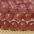 thumbnail image 4 of Natural A Grade Strawberry Quartz Gemstone 8mm Round Beads Stretch Bracelet 7" Unisex, 4 of 6