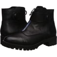 thumbnail image 3 of Cecelia New York Tillery Leather Fashion Boot Combat Moto Lug Sole Bootie (Black/UltraMarine Zipper Tape, 7.5), 3 of 3