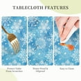 thumbnail image 6 of Christmas Snowflake Blue Round Tablecloth Waterproof Wipeable Tablecloth Cover Home Restaurant Kitchen Picnic Party Decoration 60 Inch Circular Tablecloth for 20-47 Inch, 6 of 6