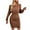 Brown, variant on BangWanChi Black Dresses for Women Fashionable Women's Long Sleeved Round Neck Casual Versatile Dress
