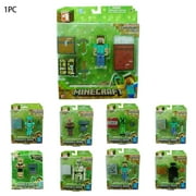 Minecraft Overworld Collection Action Figure Toy Steve Enderman Creeper Diamond Board Game Action Figure Toy For Kids(Enderman Set)