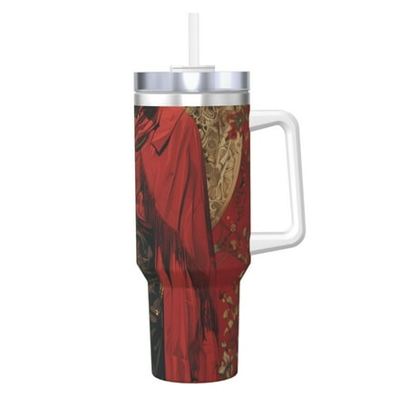 

Logiee Vintage Rose Scepter Skull Print 40OZ Ice Bully Cup with Handle and Straw Double Wall Stainless Steel Tumbler Travel Coffee Cup with Lid Summer Insulation and Cooling Cup