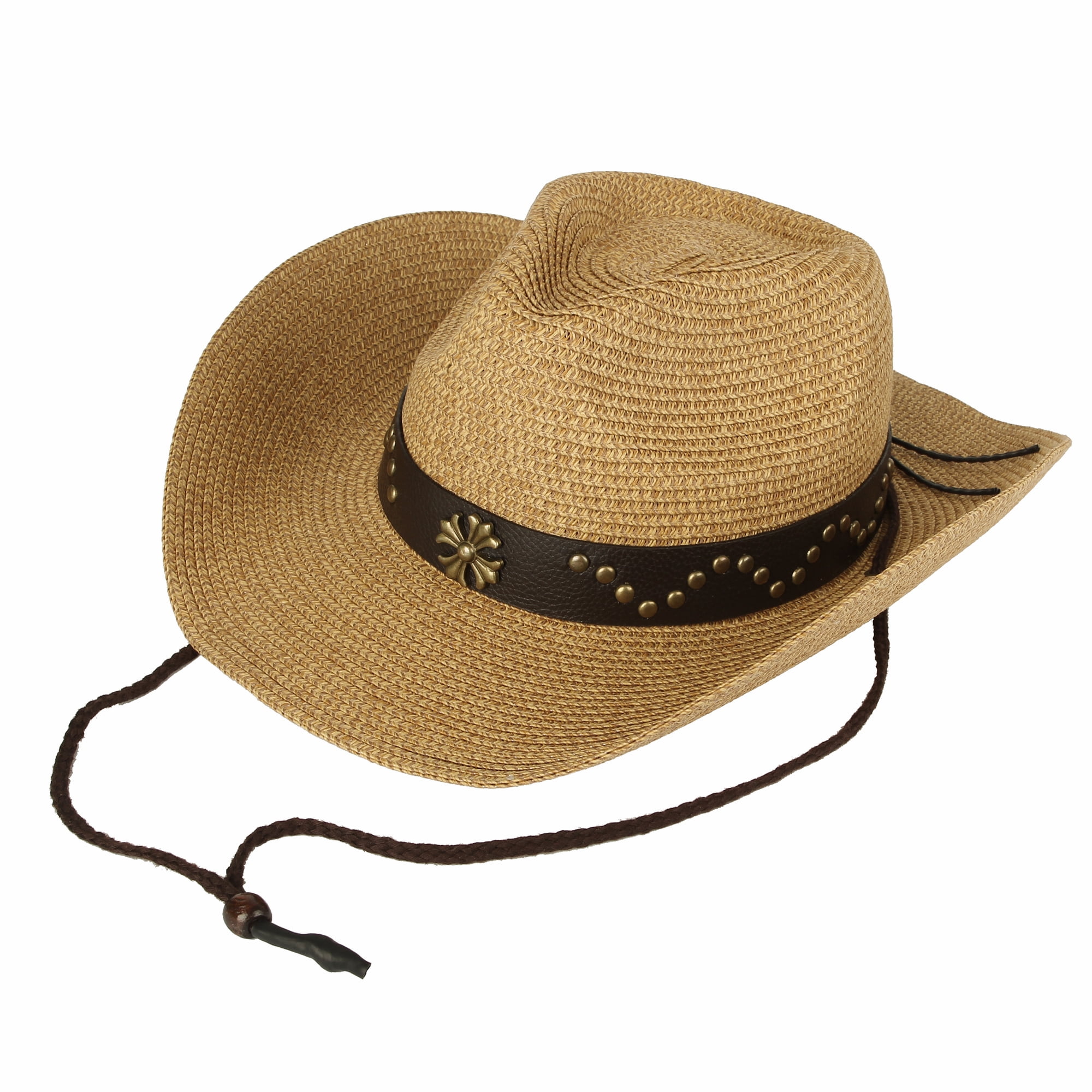 WITHMOONS Western Cowboy Hat Cool Paper Straw Banded Chin Strap DWC1058