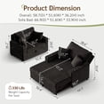 thumbnail image 2 of Marrber Black 52” 3-in-1 Convertible Pull-Out Sofa Bed Sleeper Loveseat with Reclining Backrest, Built-in Cup Holders, Pet-Friendly Corduroy Sofa for Small Space, 2 of 8