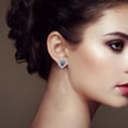 thumbnail image 5 of HANXIULIN Women'S Girl Peach Heart Earrings Studs Zircon Heart Shaped Earrings Jewelry Gift, 5 of 7