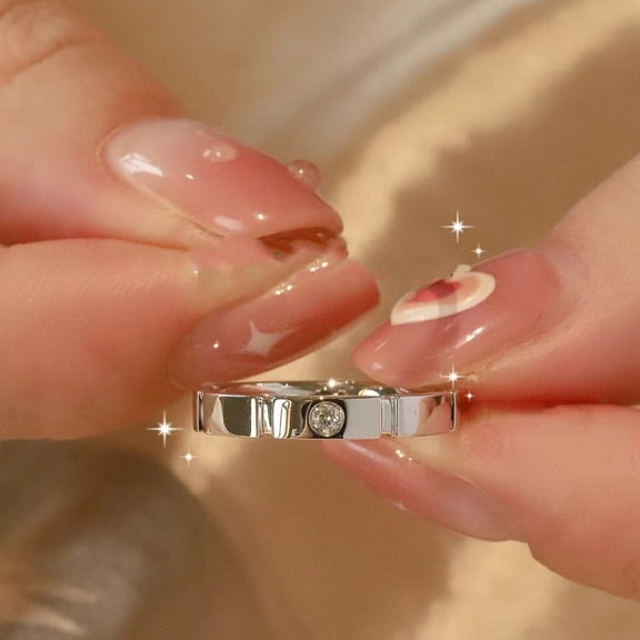 Pure White Copper Non-fading Sugar Princess Couple Ring