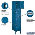 thumbnail image 4 of salsbury 64155gy-u 12 in. x 5 ft. x 15 in. 1 wide four tier standard metal locker, gray - unassembled, 4 of 4