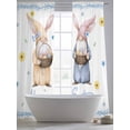 thumbnail image 5 of Happy Easter Sheer Curtains 84 Inch Length 2 Panels for Living Room, Watercolor Floral Gnomes Eggs Basket Spring Voile Kitchen Curtain Set, Luxury Privacy Drapes Window Treatment for Bedroom, 5 of 7
