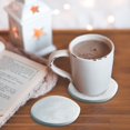 thumbnail image 4 of Marble Ceramic Coaster Grey Heat Resistant Mat Saucer, 4 of 6