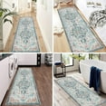 thumbnail image 4 of Findosom 2'x6' Vintage Runner Rug 0.4" Distressed Hallway Rug Non Slip Laundry Runner Rug Decor Rug Washable Runner Rug Kitchen Floor Mat Entryway Rug Runner for Laundry Kitchen Entryway, Blue, 4 of 8