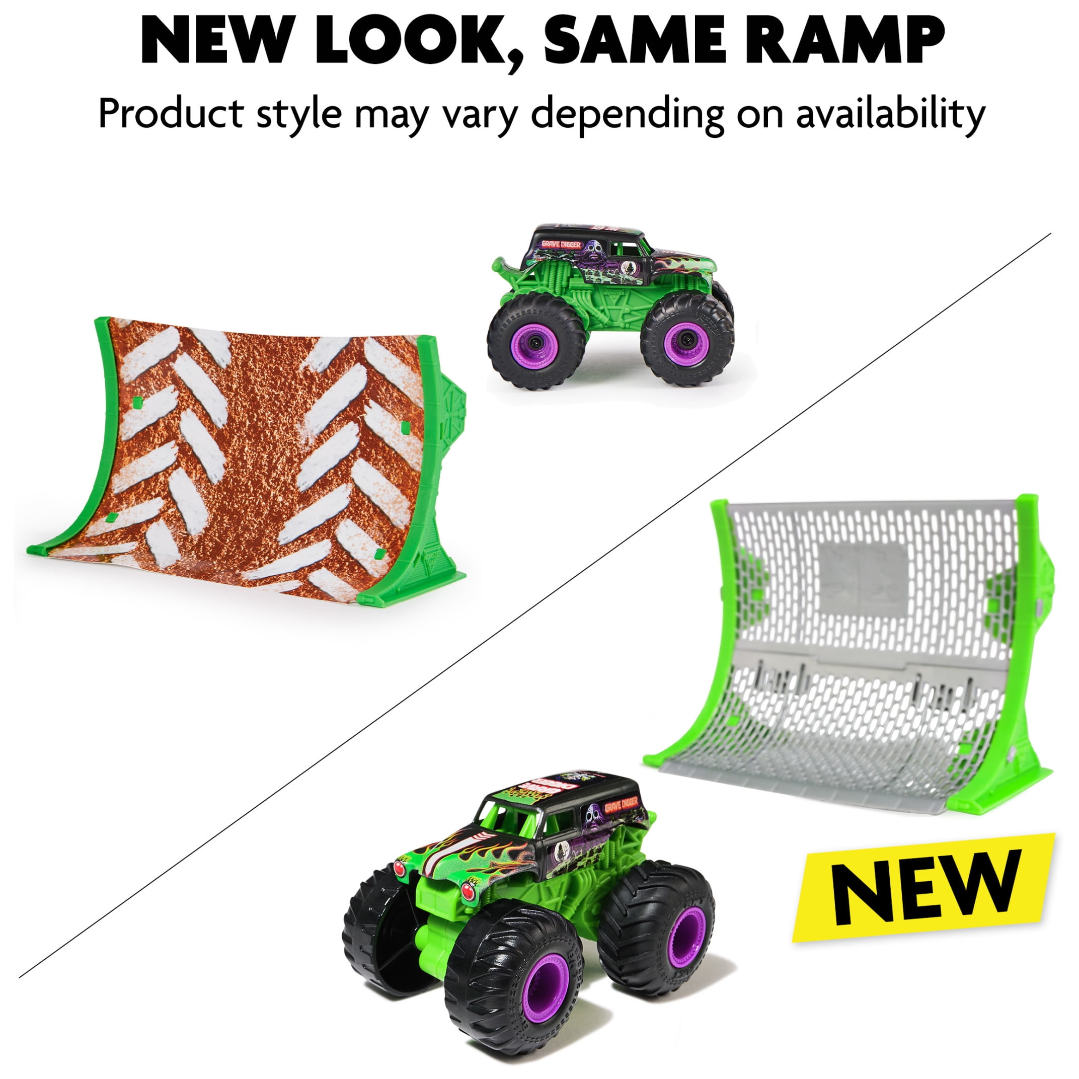 Monster Jam, Official Grave Digger Remote Control Monster Truck with Ramp, Small 1:64 Scale RC Cars (图4)