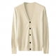 thumbnail image 1 of Men's V-neck Cardigan Sweater Solid Color Button Down Knitted Sweaters Knitted Jacket Men Casual Sweater Cardigan Khaki, 1 of 5