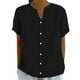 thumbnail image 1 of Nueva camiseta de mujer con cuello en V pequeño y botones sueltos - Camisa con botones de moda para primavera-verano - Prenda informal versátil de color liso, 1 of 5