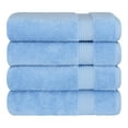 thumbnail image 4 of Cotton Paradise 100% Cotton 4 Piece Turkish Bath Towel Set, Soft Plush Towels Clearance Bathroom Set, Sky Blue, 4 of 6