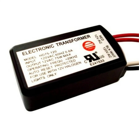 Low Voltage Compact Electronic Transformer - 75W ELECTRONIC LOW VOLTAGE HALOGEN TRANSFORMER HD75-120