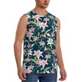 thumbnail image 2 of Daiia Lilies Flowers Printed Men's Tank Tops,Casual Soft Sleeveless Gym Muscle Shirts Bodybuilding Tee-Medium, 2 of 8
