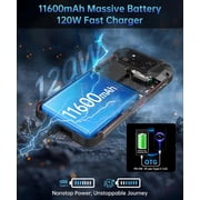 Unihertz Tank 4 Pro Rugged Phone, 16GB+512GB,6.73 inch,11600mAh