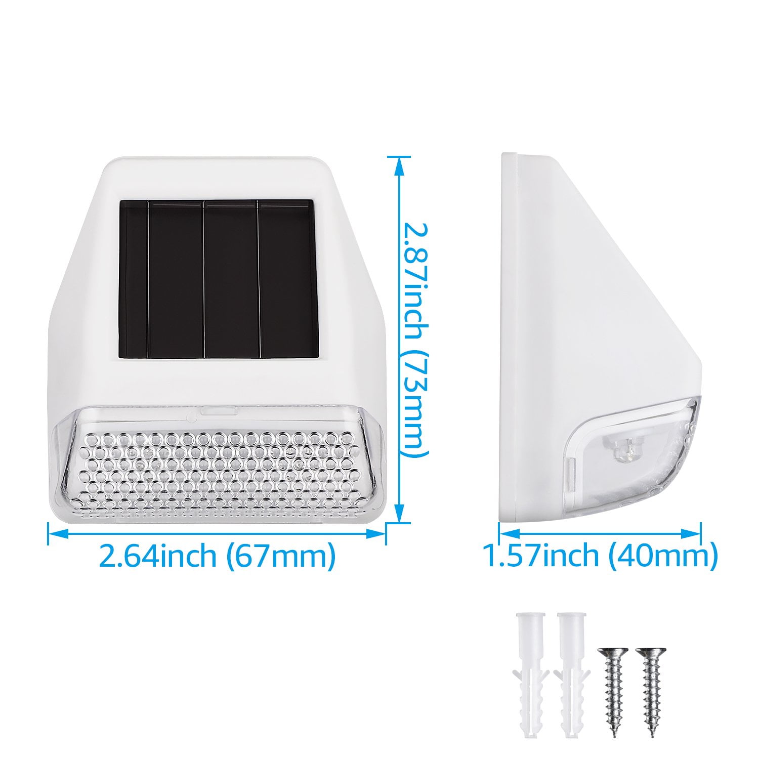 TORCHSTAR Dusk-to-Dawn LED Solar Fence Lights for Patio, Backyard, Stairs, 4000K Cool White, White, Pack of 6