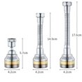 thumbnail image 4 of Three Levels Adjustable Brass Kitchen Faucet Aerator Extender Water saving Anti splash Stainless Steel Material, 4 of 5