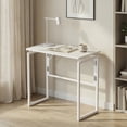 thumbnail image 3 of Foldable Computer Desk, Folding Desk, One-Piece Desktop, Small Folding Craft Table, 31.5 x 15.7 Inches, White, 3 of 8