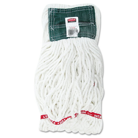Rubbermaid Commercial Web Foot Shrinkless Looped-End Wet Mop Head Cotton/Synthetic Medium White
