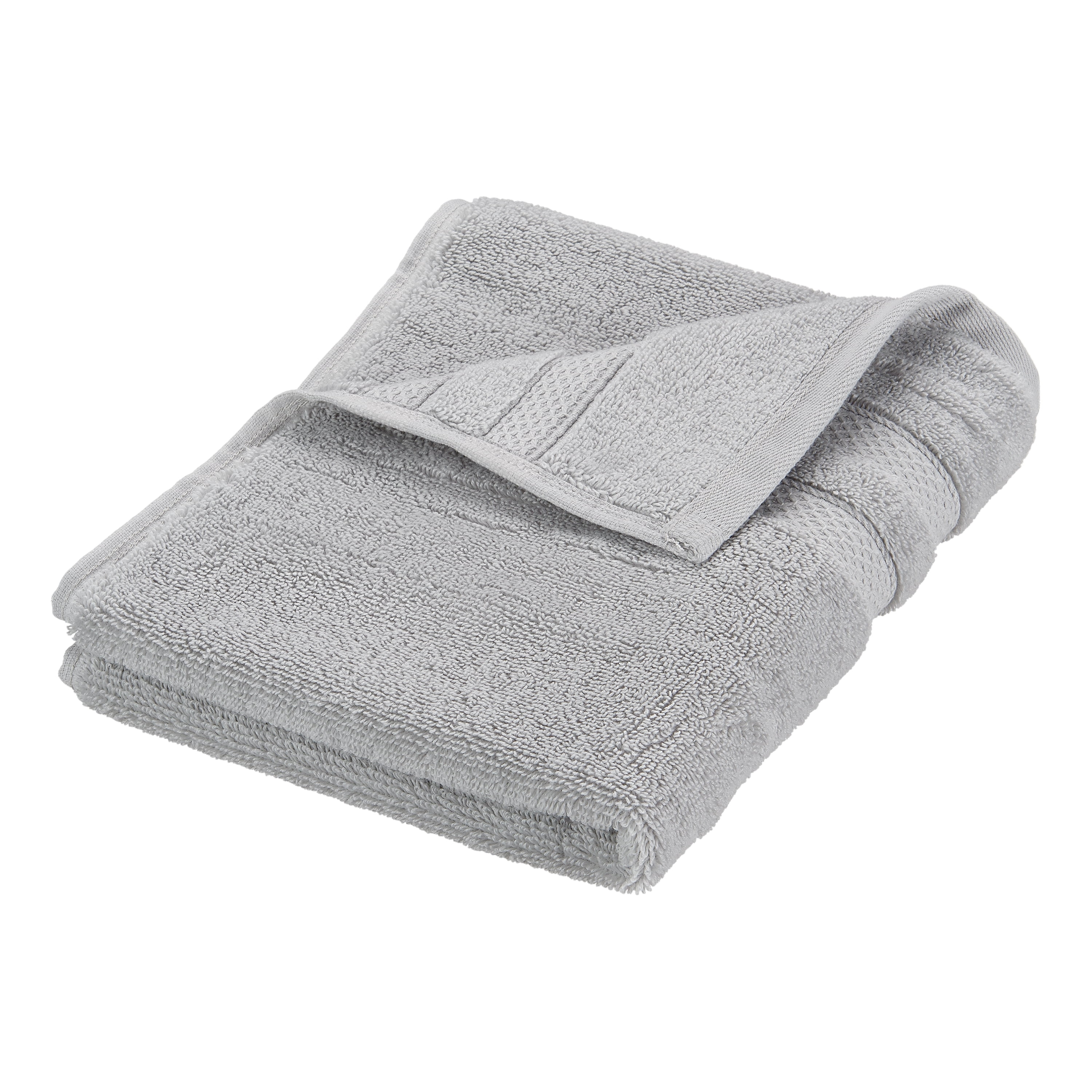 Hotel Style Turkish Cotton Bath Towel Collection Solid Print Silver Hand Towel