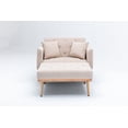thumbnail image 3 of Fashionable and classic style chaise lounge chair / accent chair for Living Room, bedroom (Beige velvet), 3 of 5