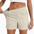 thumbnail image 2 of iHPH7 Women's Summer Casual Lounge Shorts Elastic Waist Stretch Lightweight Comfortable Relaxed Fit Solid Color Pull On Shorts with Pockets for Beach Travel Wear Khaki XL, 2 of 6