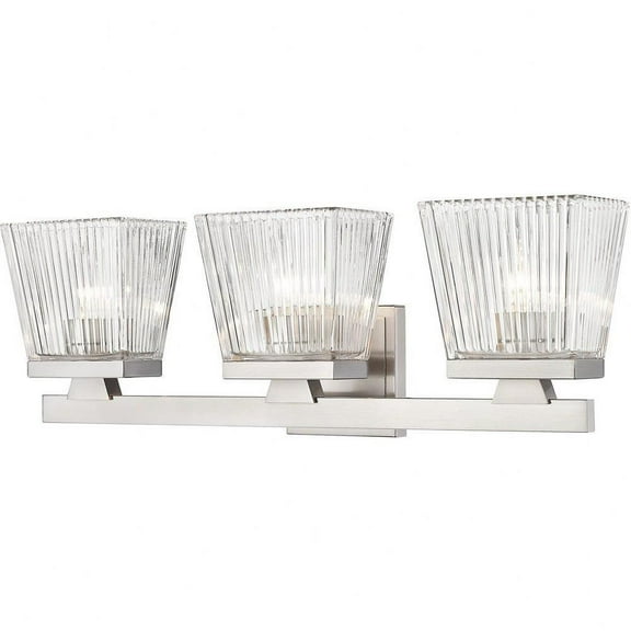 3 Light Vanity Light Fixture in Modern Style-7.75 inches Tall and 23 inches Wide-Brushed Nickel Finish Bailey Street Home 372-Bel-4619846