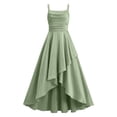 thumbnail image 6 of CHEEREAM Teens Junior Bridesmaid Dresses Ruffle Slit Flower Dress For Girl Square Neck Spaghetti Strap Formal High Low Dresses For Kids, 6 of 6