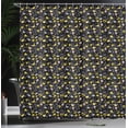 thumbnail image 3 of Ambesonne Forest Shower Curtain, Butterflies Meadow Botany, 69"Wx75"L, Charcoal Grey Pink and Yellow, 3 of 4