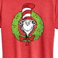 thumbnail image 3 of The Cat in the Hat - Cat Wreath - Women's Short Sleeve Graphic T-Shirt, 3 of 5