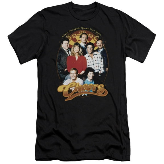 Cheers Group Shot Adult 30/1 T-Shirt Black