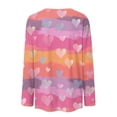 thumbnail image 5 of Valentine Day Shirts for Women Long Sleeve Love Heart Print Fashion Blouse Crew Neck Cute Loose Tunic Tops Wine M, 5 of 5
