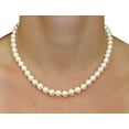 thumbnail image 3 of The Pearl Source 14K White Gold 6.5-7.0mm AAA Quality White Freshwater Cultured Pearl Necklace for Women in 17" Princess Length, 3 of 7
